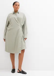 Asymmetrisk skjortklänning i bomullsmix, bonprix