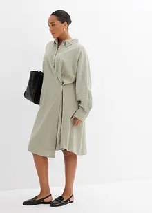 Asymmetrisk skjortklänning i bomullsmix, bonprix