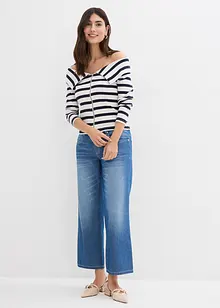 Straight Jeans Mid Waist med bekväm midja, cropped, bonprix