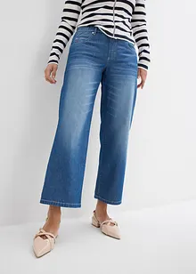 Straight Jeans Mid Waist med bekväm midja, cropped, bonprix