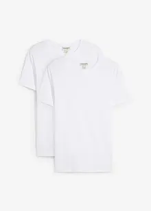 T-shirt i ren ekologisk bomull (2-pack), Slim Fit, bonprix