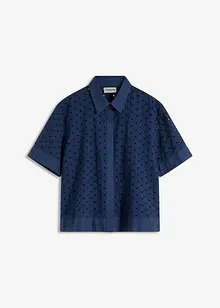 Blus med hålbroderi, bonprix
