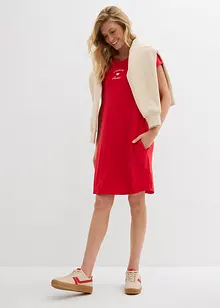 Jerseyklänning i mix av viskos och elastan med broderi, bonprix