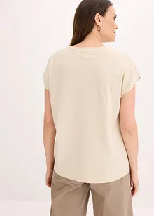 Topp med vävd infällning och glittrande stenar, bonprix