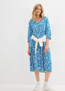 Mellanlång klänning i böljande viskos, bonprix