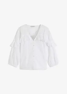 Luftig blus med volanger, bonprix