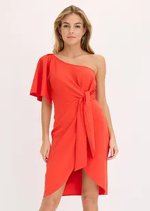 One shoulder-klänning med rynk, bonprix