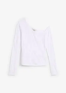 Off-shoulder-topp med ausbrennermönster, bonprix