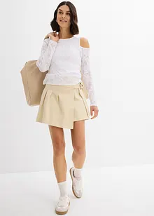 Off-shoulder-topp med ausbrennermönster, bonprix
