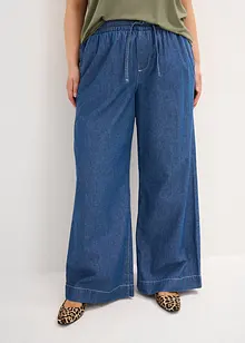 Wide Leg Jeans, Mid Waist, med bekväm midja, bonprix