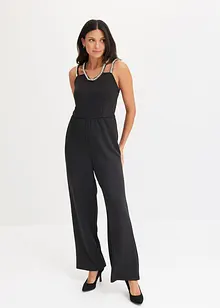 Jumpsuit i jersey med strass, bonprix