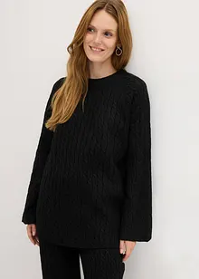 Oversizetröja med flätstickning, bonprix