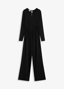 Jumpsuit i jersey med djup urringning, bonprix