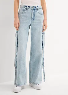 Cargo jeans med medelhög midja, bonprix