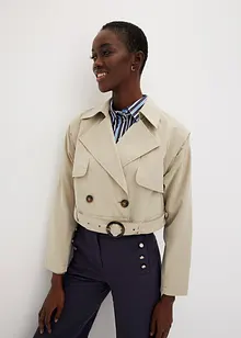 Trenchcoat med avtagbara ärmar och nederdel, bonprix