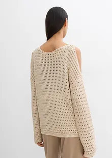 Boxy tröja med cutouts, bonprix