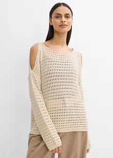 Boxy tröja med cutouts, bonprix