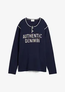 Finstickad tröja med tryck i ren bomull, bonprix