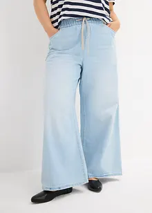 Wide-Leg-jeans, medelhög midja, bekväm linning, bonprix