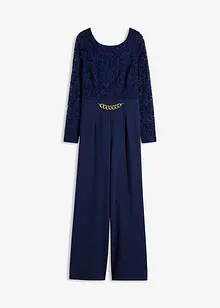 Jumpsuit med spets och kedja framtill, bonprix