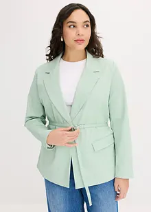 Stretchkavaj i twill med knytskärp, bonprix