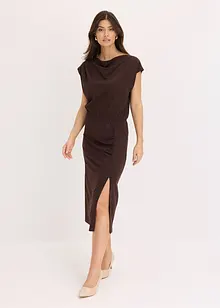 Asymmetrisk jerseyklänning med rynkningar, bonprix