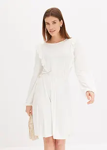 Jerseyklänning med volanger, bonprix