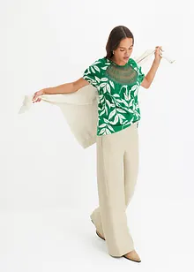 Marlenebyxa med linnelook och elastisk linning, bonprix
