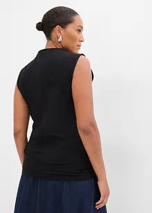 Ärmlös topp i elastisk bomullsmix, bonprix