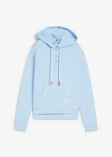 Sweatshirt med huva i fyrkantig modell, bonprix