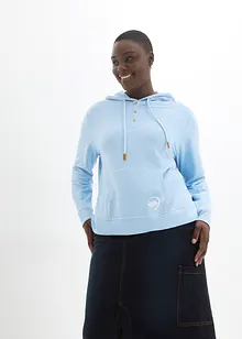 Sweatshirt med huva i fyrkantig modell, bonprix