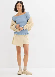 Långärmad topp med smock, bonprix