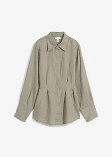 Insvängd blus i rent linne, bonprix