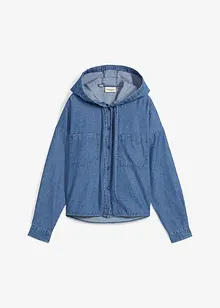 Jeansblus med huva, bonprix
