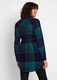 Lång mamma-/amningsblus i mjuk bomullsflanell, bonprix