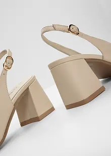 Slingbackpumps i skinn, bonprix