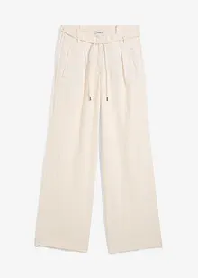 Paperbag-byxa av luftig linnemix, bonprix