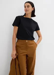 Kort linnebyxa med hög midja i mix av lin och viskos, bonprix