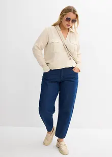 Barrel Jeans Mid Waist, ekologisk bomull, bonprix