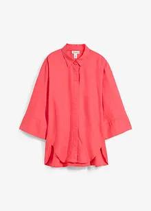 Skjortblus i svalkande linnemix, bonprix