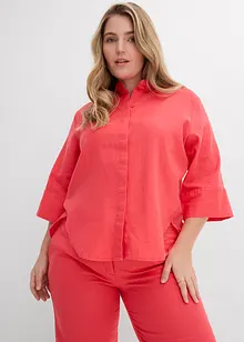 Skjortblus i svalkande linnemix, bonprix