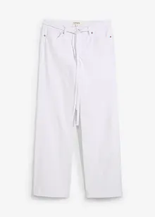 Wide Leg Jeans, Mid Waist, med knytskärp, bonprix