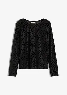 Långärmad lätt transparent topp, bonprix