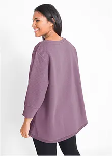 Lång sweatshirt i materialmix, bonprix