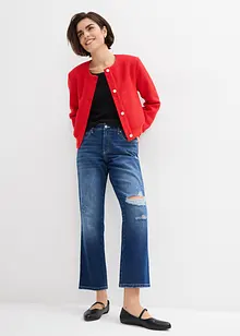 Straight Jeans Mid Waist, med bekväm midja, cropped, bonprix