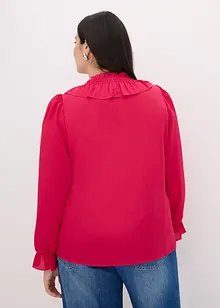 Blus med volanger, bonprix