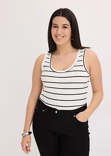 Feminint ribbstickat linne, bonprix