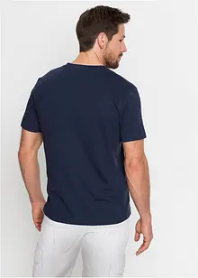 T-shirt med kort knappslå och korta ärmar, av bomull, bonprix