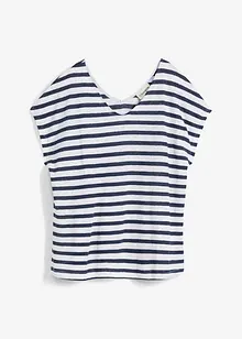 Linnetopp med fladdermusärmar och V-ringning, bonprix