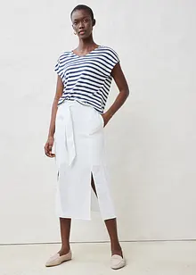 Linnetopp med fladdermusärmar och V-ringning, bonprix